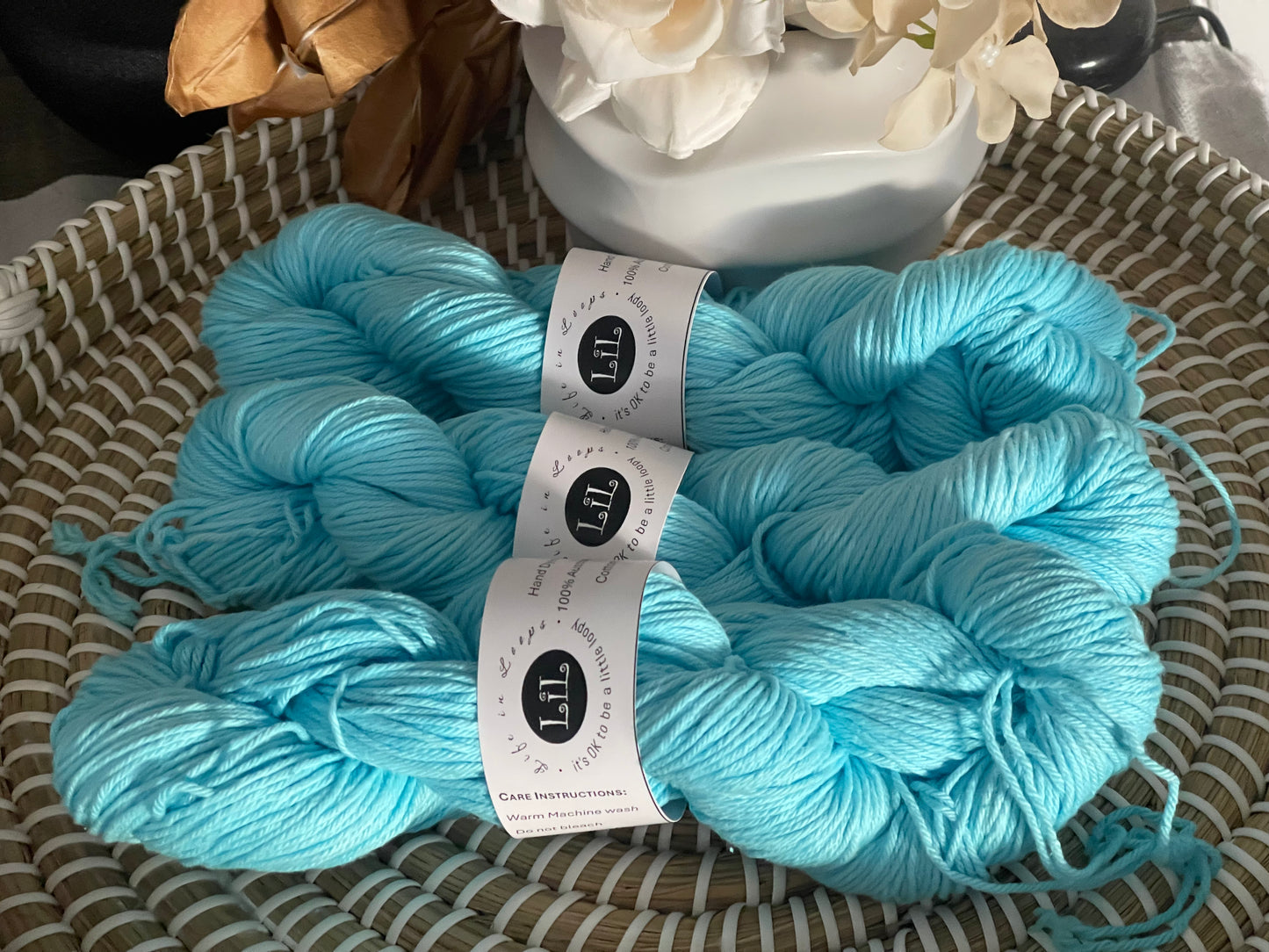Hand Dyed Cotton Yarn - 100g Semi Tonal