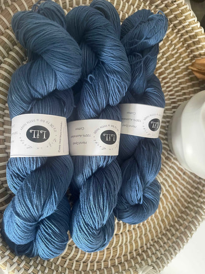 Australian Hand-Dyed Cotton Yarn - 100g Semi Tonal
