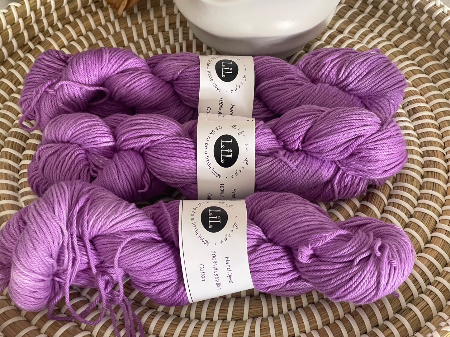 Hand Dyed Cotton Yarn - 100g Semi Tonal
