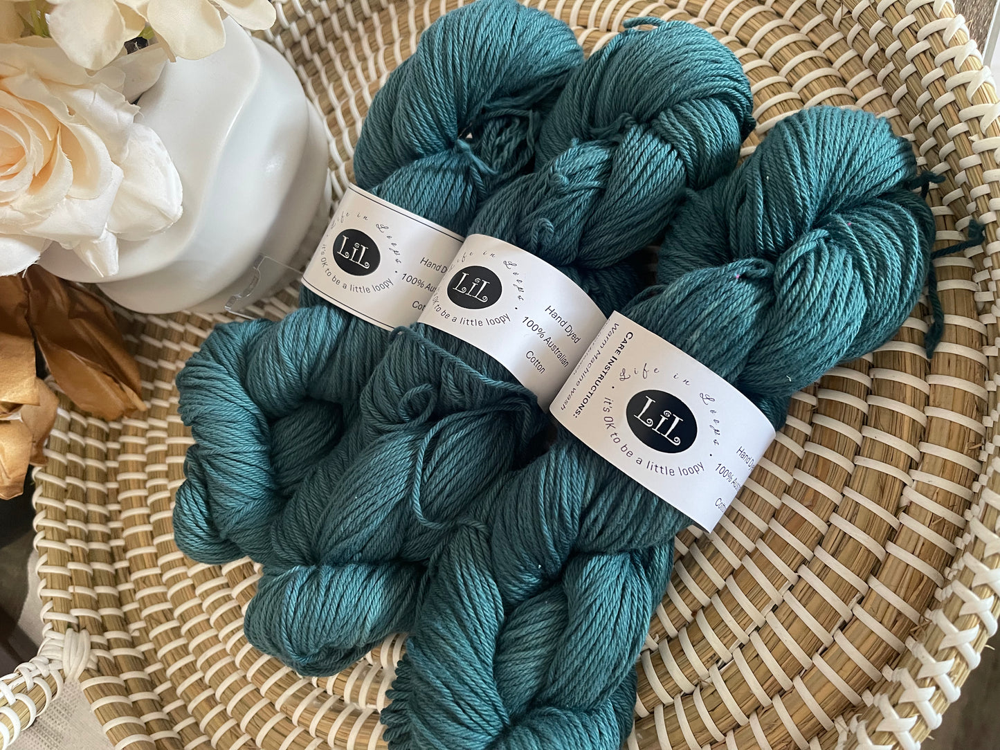 Hand Dyed Cotton Yarn - 100g Semi Tonal