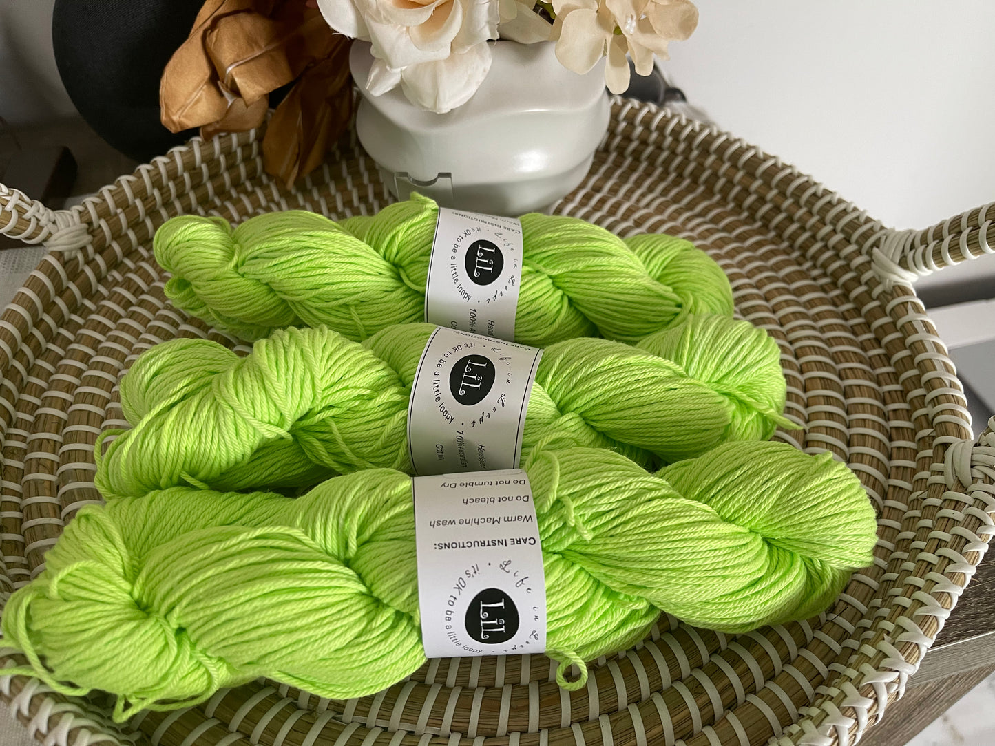 Hand Dyed Cotton Yarn - 100g Semi Tonal