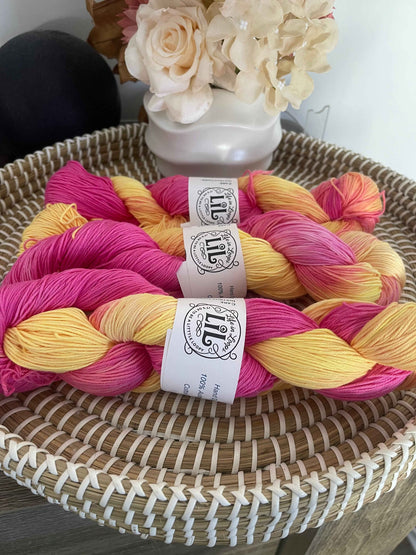 Hand Dyed Cotton Variegated Yarns 100g for Knitting and Crocheting Projects