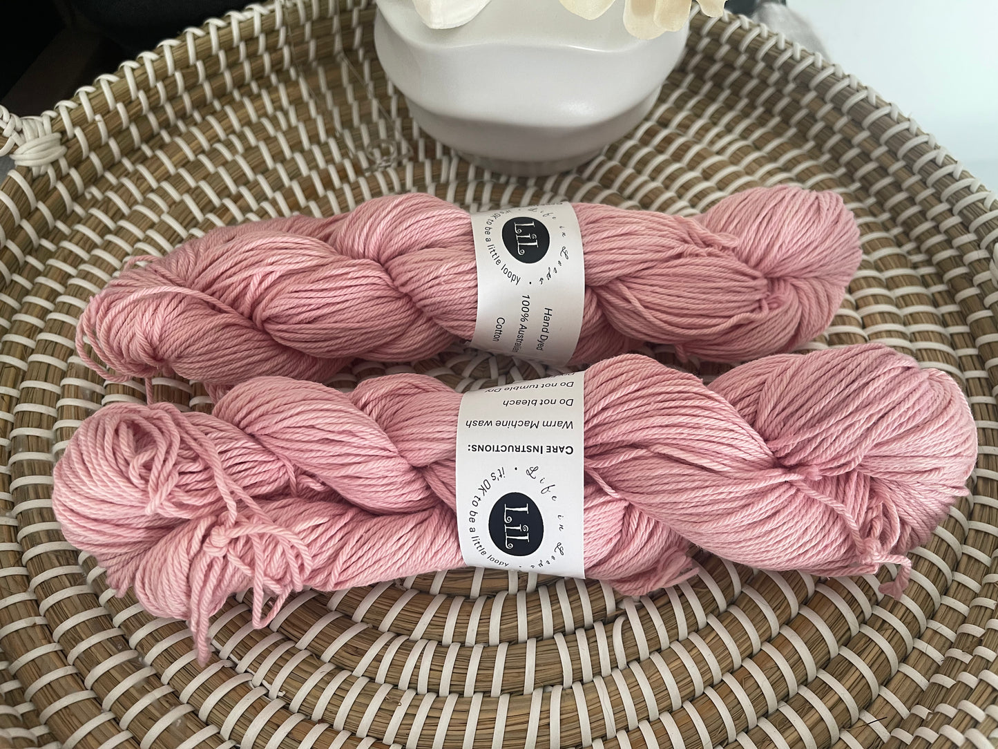 Australian Hand-Dyed Cotton Yarn - 100g Pastels (Light and Polite)