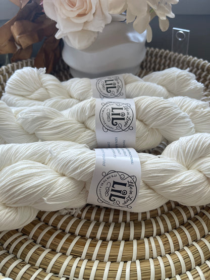 🤍 White – Classic Cotton Yarn 🤍✨