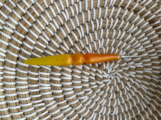 Citrus Glow Resin Crochet Hook – 2mm Clover Armour 🍋✨