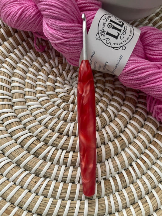 Candy Apple Red Acrylic Handle - 4.0mm Clover