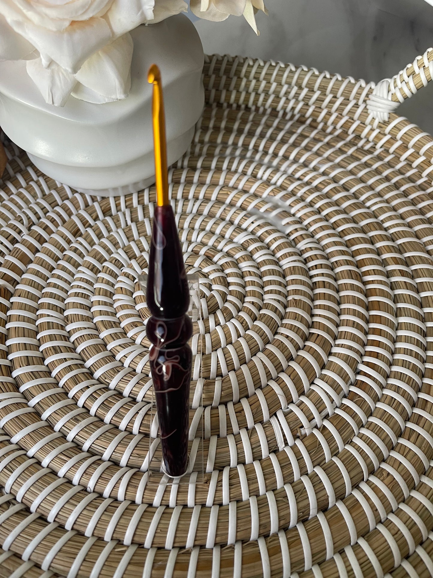 Chocolate Dream Acrylic Crochet Hook – 6.0mm Clover Soft Touch 🤎✨